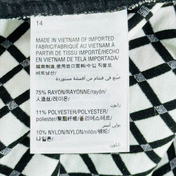INC INTERNATIONAL CONCEPTS Women's Shorts Rayon Black White Geometric Size 14 - Picture 7 of 8